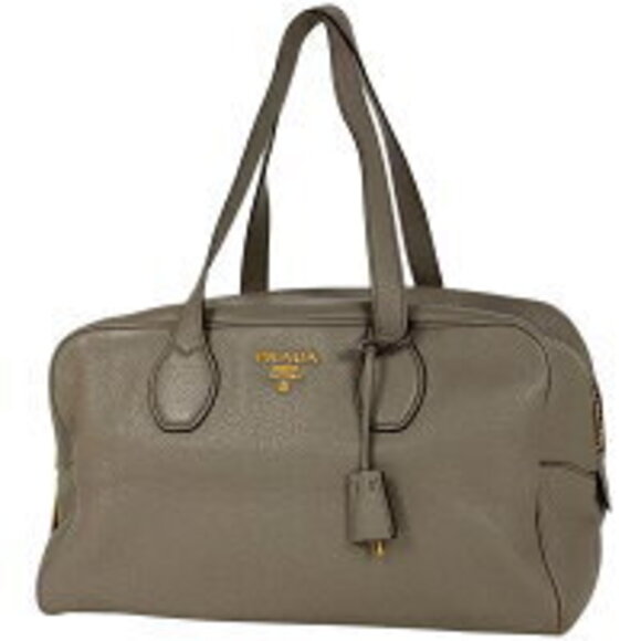 Prada Handbags - Prada logo Shoulder Bag greige leather